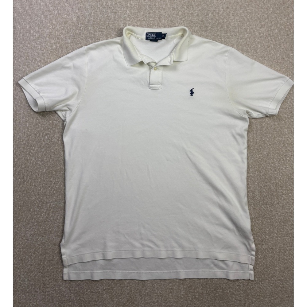 Polo Ralph Lauren Mens XL White Short Sleeve Pony Logo Cotton Polo Shirt